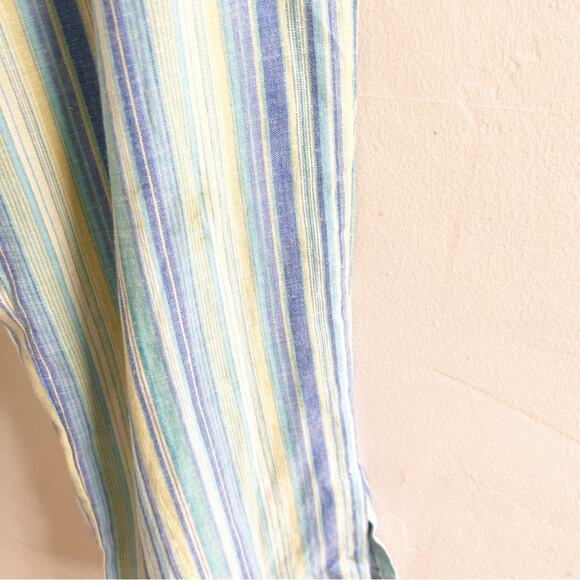 Norm Thompson Linen Blend Wide Leg Striped Cropped Pants Size 14 - Picture 6 of 11
